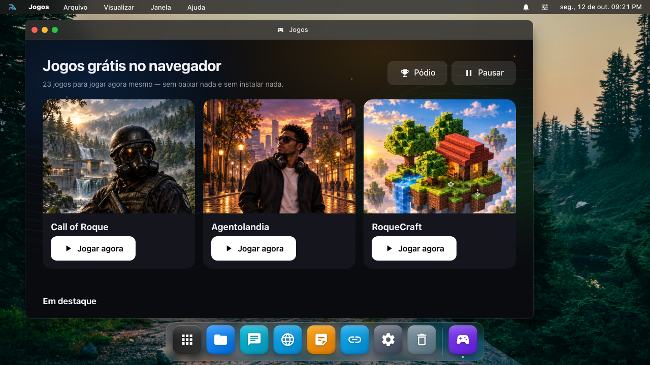 Galeria de jogos do RoqueOS